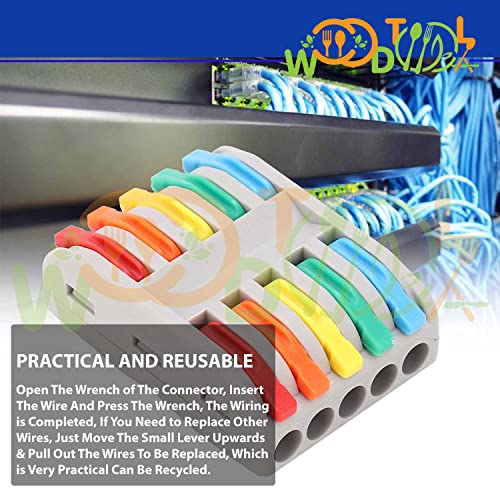 Image of Splicing Wire connectore - Electrical Wire Connectors - 5 to 5 Circuit Inline Splices - Fast Connection Terminal (4pcs, 5 to 5 Inline, Multi)