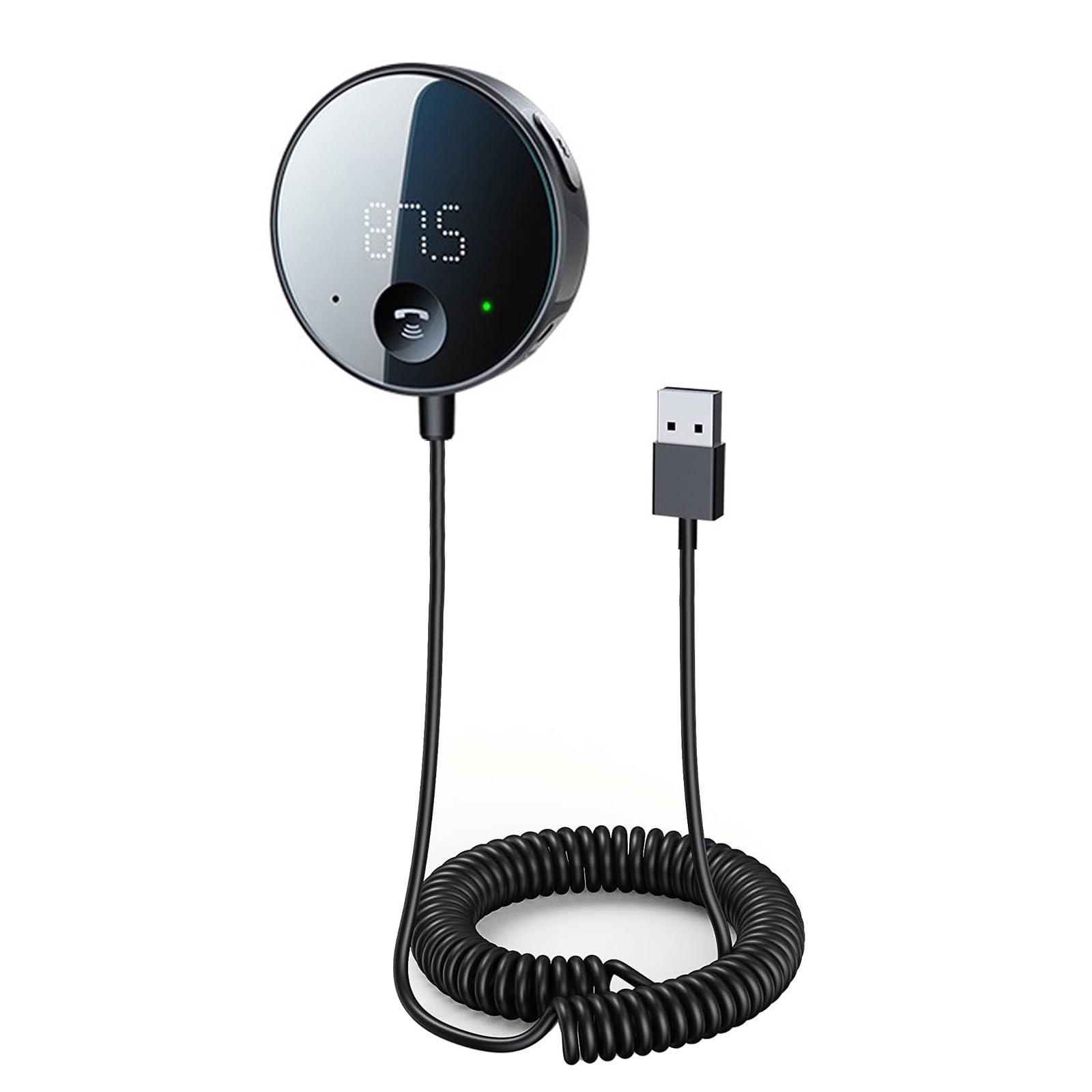 eppfun Trasmettitore FM & Ricevitore Bluetooth per auto con display a LED, supporto uscita AUX e riproduzione di musica con scheda microSD