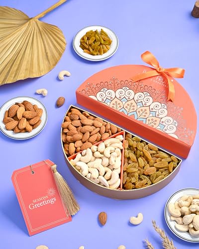 Image of Hyperfoods Rakhi Gift Set For Brother Rakhi Gift Hamper For Brother Gift For Brother Raksha Bandhan Dry Fruits Orange Box Cashew Almonds Raisins