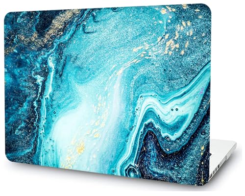 AMCJJ Custodia Rigida Compatibile con MacBook Air 13 Pollici 2022 2021 2020 2019 2018 Release M1 A2337 A2179 A1932,Plastica Case Cover, Marmo Blu