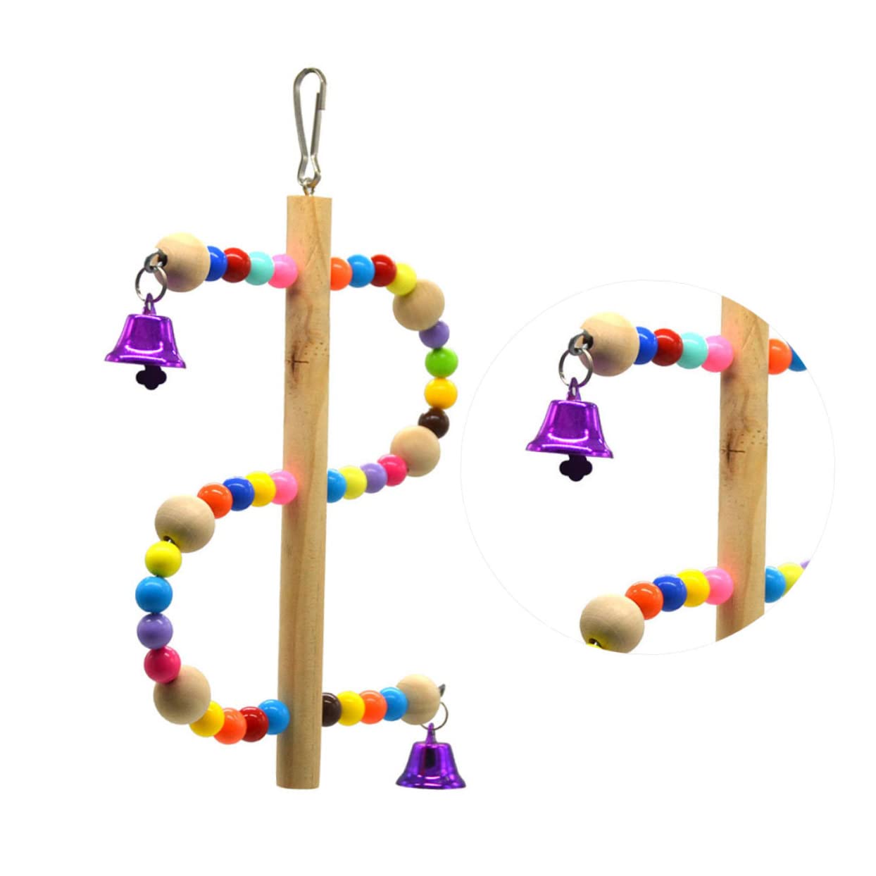 FRCOLOR 3 Pz Giocattolo Per Pappagalli Accessori Per Gabbie Per Pappagallini Giocattoli Per Parrocchetti Altalena Del Pappagallo Uccelli Di Legno Forniture Per Criceti