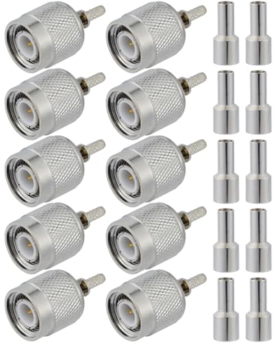 10 conectores coaxiales TNC macho para RG174 miniatura 3