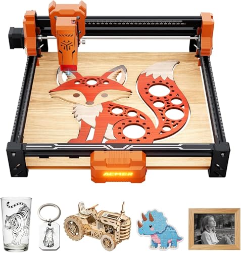 Graveur Laser Acmer S2 7W,48W(7000mv) Graveuse Laser 300x300mm,10000mm/Min Gravure Haute Efficacité,PréCision De Gravure...