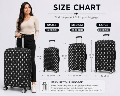 Image of Printed Luggage Cover for Traveling Bag & Suitcase - Trolley Protector