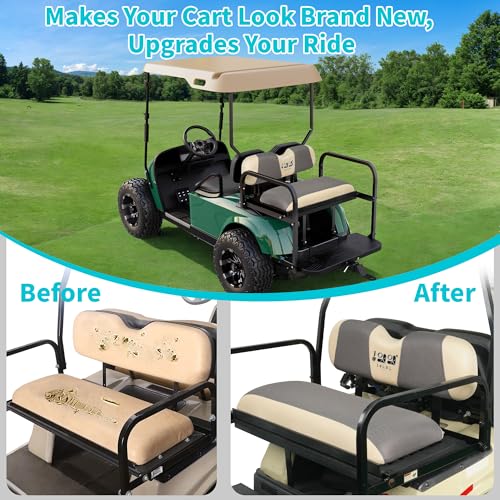 10L0L Universal Golf Cart Rear Seat Cover Dress UP Older Golf Cart Durable Breathable Material Fit Like a Glove for Yamaha EZGO and Club Car, Easy to Install - Thumbnail 4