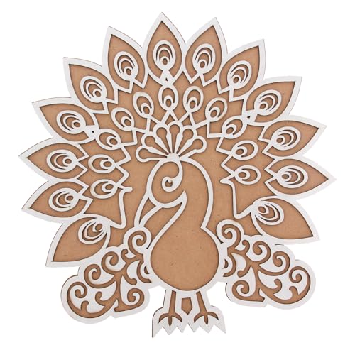 Rangoli Stencils Reusable MDF Wooden Base Diwali Decorations Easy to Fill Rangoli Stencil Tool Indian Mandala DIY Art Template for Home Floor Tile Décor Craft Projects Gift (12 Inch - Design 4)