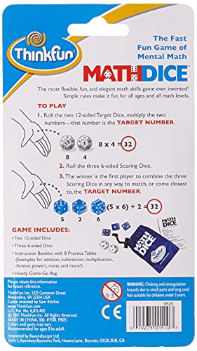 Thinkfun Math Dice Fun Game That Teaches Mental Math Skills To Kids Age 8 And Up #TOP1