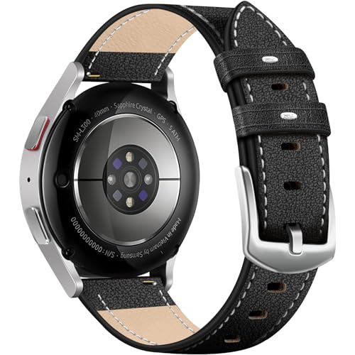 Bracelet de montre 194 en cuir noir de 20mm pour montres classiques