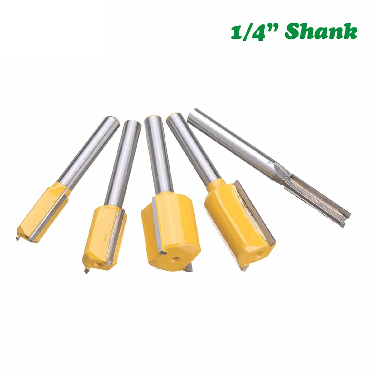 7 Stuks 1/4 6mm/6.35mm Schacht Frezen Set Rechte Twee Fluit Router Cutter Rechte Bit Houtbewerking Gereedschap For Hout Wolfraamcarbide Endmill Frees Routers Houtbewerking(7pcs 6.35mm Shank