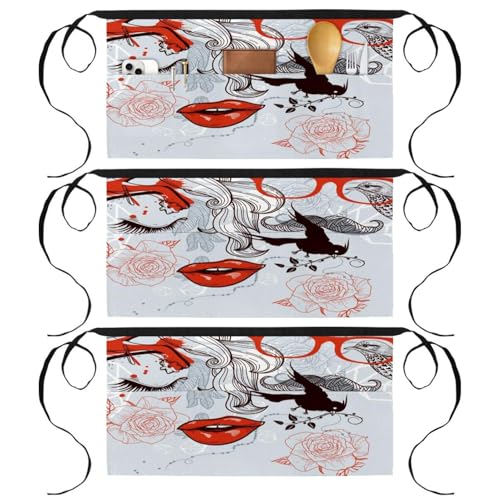 Tablier court de chef 3 poches pour restaurant, nettoyage et travail créatif
