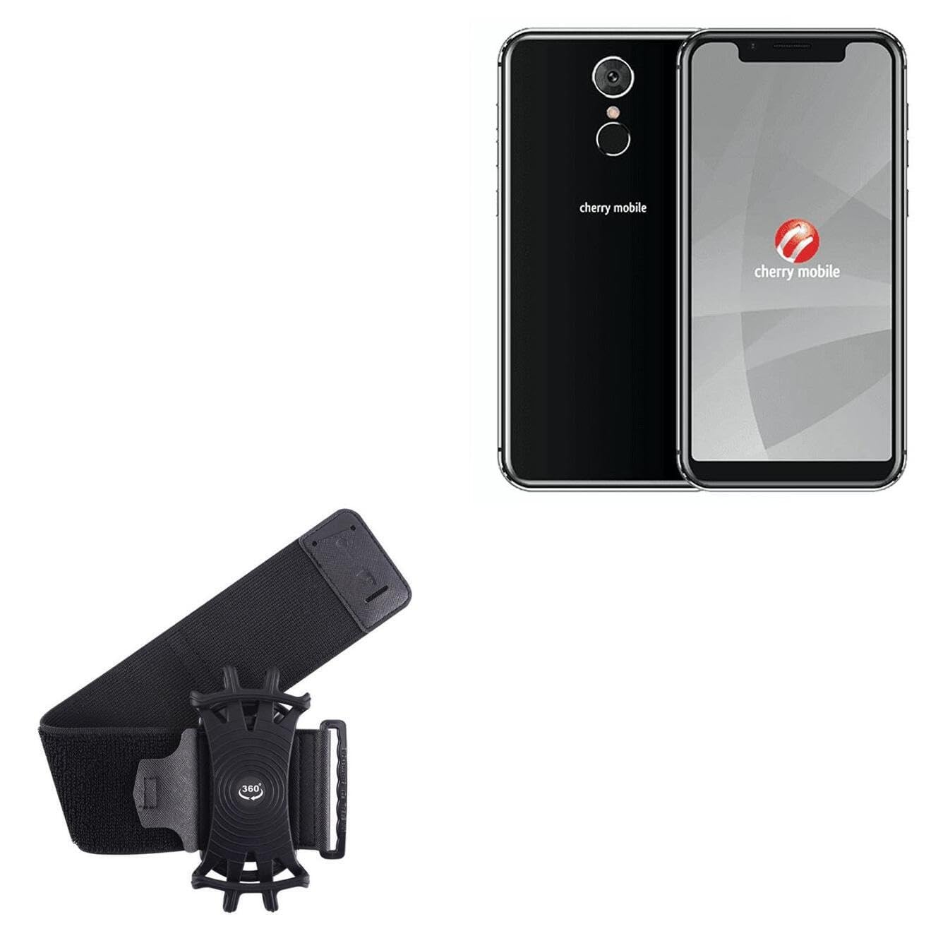 BoxWave Holster Compatible with Cherry Mobile Flare J2 2018 - ActiveStretch Sport Armband, Adjustable Armband for Workout and Running - Jet Black