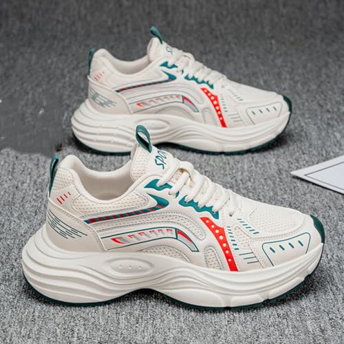 Mens Fashion Breathable Mesh Chunky Lace-Up Sneakers Trendy Platform Walking Workout Dad Running Tennis Shoes3