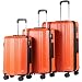 Coolife Luggage Expandable Suitcase PC+ABS 3 Piece Set with TSA Lock Spinner 20in24in28in