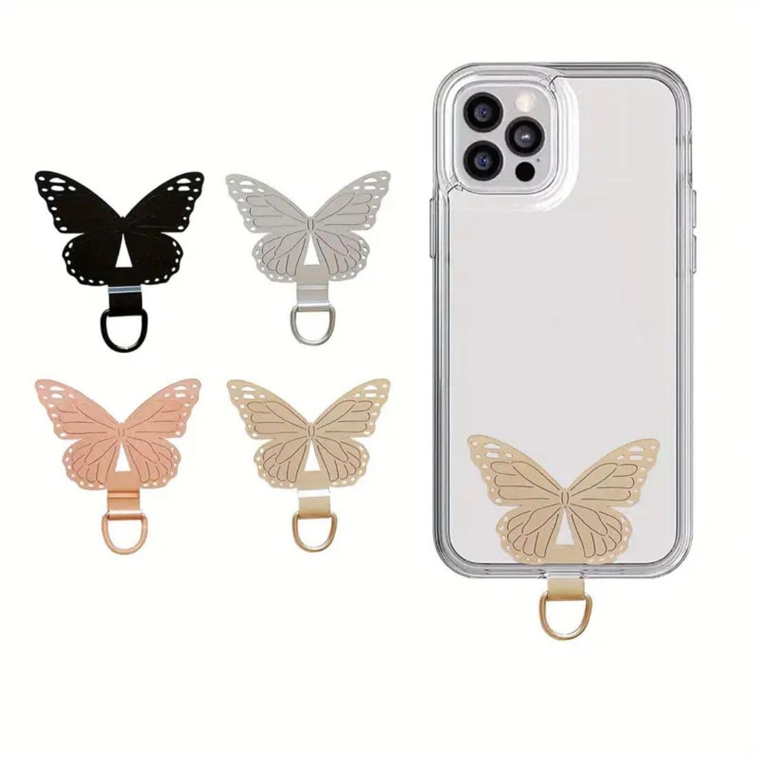 YEIPIS Phone Tether Tab Universal Phone Lanyard Patch Without Adhesive, Cell Phone Replacement Pad Anti-Lost Attachment Hanging Metal Ring for Smartphone Mobile Safety Wrist Neck Strap-image-6