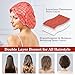 Adjustable Silk Satin Bonnet for Sleeping Hair Wrap, Double Layer Sleep Cap, Night Turban for Large Long Curly Braid Women Men Hair - Red & Dark Gold Checkered