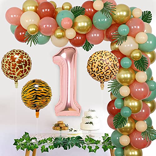 Wild One Jungle Anniversaire Décorations Fille Boho Wild One Balloon Guirlande Kit Vert Sauge Blush Rose Marron Cover