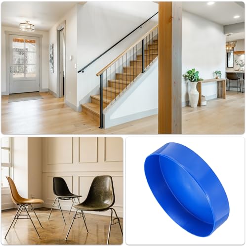 Image of uxcell 2pcs Rubber End Caps 300mm(11 13 /16 Inch) ID x 80mm(3 1 /8 Inch) H Vinyl Round Tube Bolt Cap Cover Screw Thread Protectors Blue