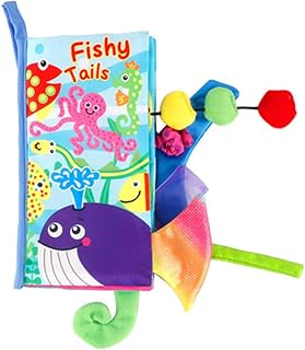 SLPB Cauda de bebê Livro de pano Animais do oceano Enrugar Livros de pano macio Aprender animais Cores Tocar e sentir Sensorial Livro Atividade educacional Brinquedos Presentes para bebês Crianças