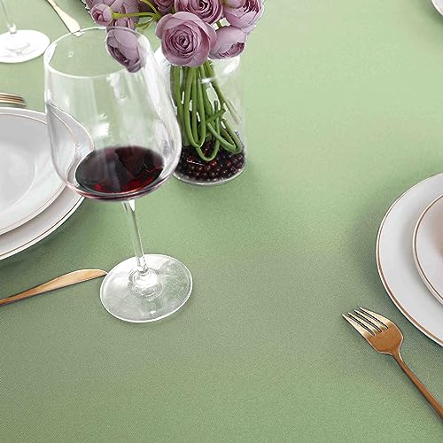 Image of FOLINS&HOME Sage Green Square Waterproof Tablecloth, 70 x 70 Inch | Light Green Wrinkle Free Polyester Rectangle Table Cloths, Spillproof Heavy Duty and Washable Table Cover for Party, Banquet
