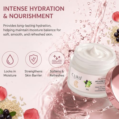 Image of Anti Aging Day Cream with Kakadu Plum, Acai Berry & Rice Water | Brightening, Firming & Hydrating Face Moisturizer | Reduces Wrinkles & Fine Lines | 50g