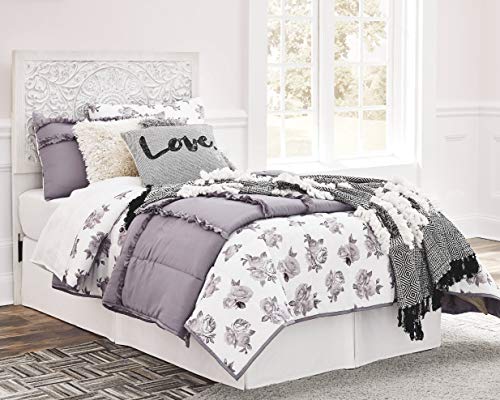 Signature Design By Ashley Paxberry Twin Boho Headboard, Distressed White #TOP2