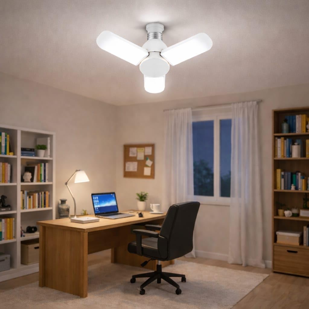 3 Kollu Katlanabilir LED Tavan Ampulü E27 Duy Uyumlu Yüksek Parlaklık Enerji Tasarruflu Modern Tavan Aydınlatma Armatürü Ev Ofis Yatak Odası Salon İçin