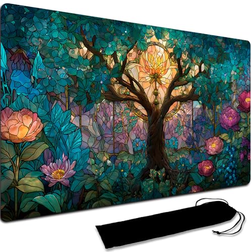 Board Game MTG Playmat + Black Waterproof Bag, Stitched Edges, Smooth Rubber Surface, MTG PlayMat With Zones (An Original Playmat) (No Zone,1)