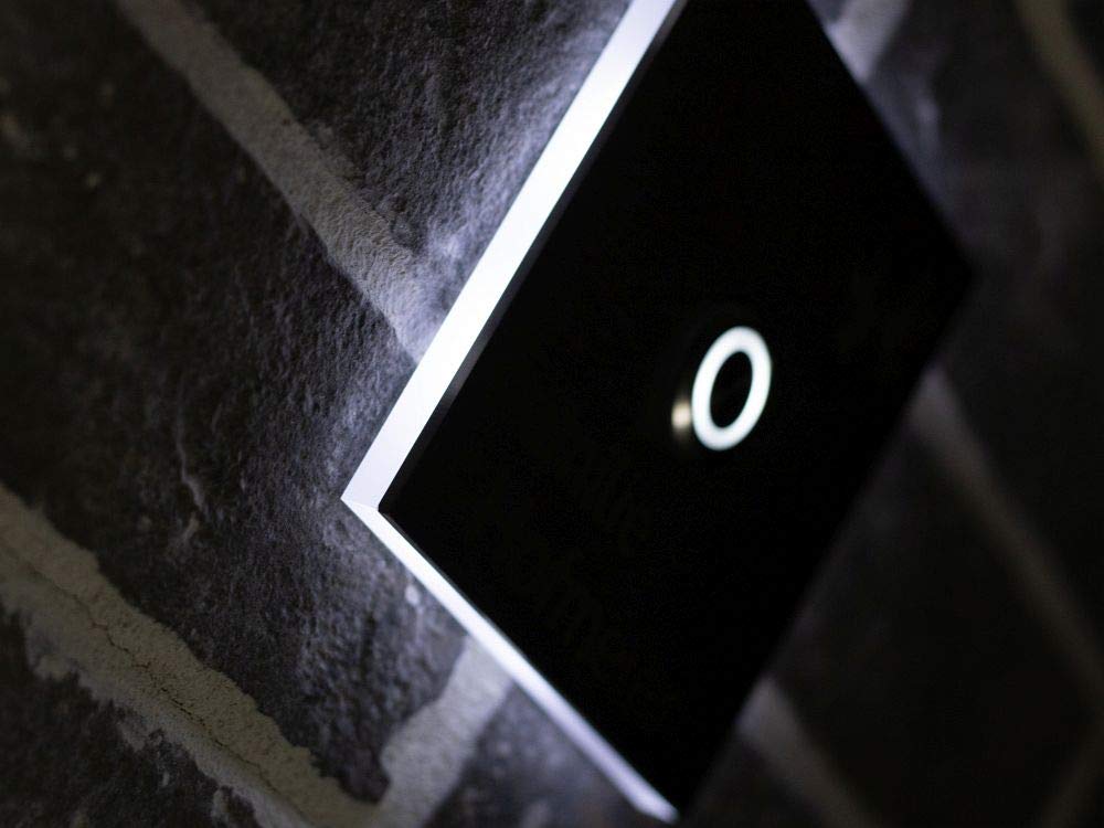 Beleuchtete Edelstahl Türklingeln mit Gravur und über 100 Motive | Gravierte Klingelplatte mit Led-Beleuchtung Größe: 10x10 cm Klingel-Taster Klingelschild Namen