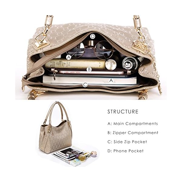 Leather-Handbag-for-Women-Ladies-Top-handle-Tote-Crossbody-Shoulder-Bag FOXER Purses