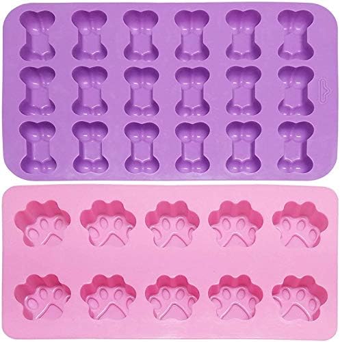 Silicone Molds Puppy Dog Paw and Bone Mold for Dog Treats, Homemade Non-Stick Food Grade, Chocolate, Candy, Jelly, Ice Cube Mold, Cupcake Baking Mould, Muffin pan Cookie Cutters Set image 3