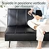 Zinus Quinn Divano letto Clic Clac - Divano letto pieghevole 2 in 1 - Adatto a camere per ospiti e piccoli spazi - PVC nero #2