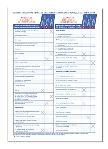 Registre De Sécurité Carnet D'Entretien Ascenseur Obligatoire P018 - 25 Liasses Triplicata