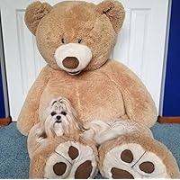 Peluche géante nounours beige 130 cm pouf | Maisons du Monde