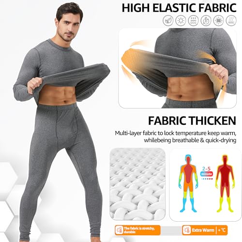 UNIQUEBLLA Long Johns Thermal Underwear Set for Men Thermal Base Layer Cold Weather Bottom Top3