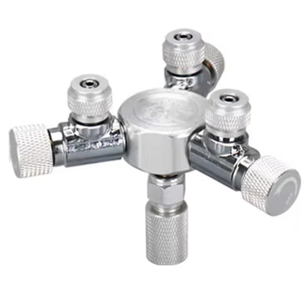 Littimoon New Aquarium Multi Way CO2 Distributor Splitter Needle Valve, Check Valve Bubble Counter for Solenoid Regulat