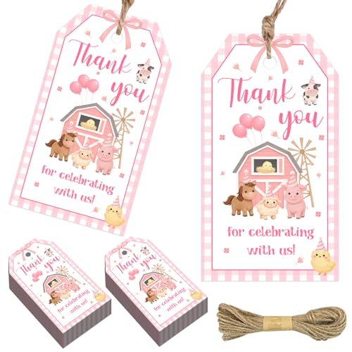 Étiquettes animaux de la ferme emballage cadeau anniversaire fille et sachet friandises baby shower