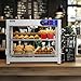 ROVSUN Food Warmer Display Pizza Warmer, Commercial Countertop Food Warmer Electric with Removable Shelves LED Lighting Glass Door, Pastry Display Case for Restaurant Buffet 800W (2 Tiers)