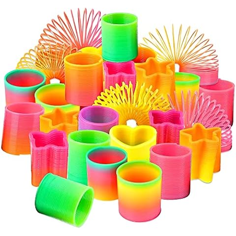 Adalex Global Stocking Fillers Mini Spring Toys Slinky Party Bag Fillers for Kids 12 Pcs Fidget Sensory Toys Gift Rainbow Cover