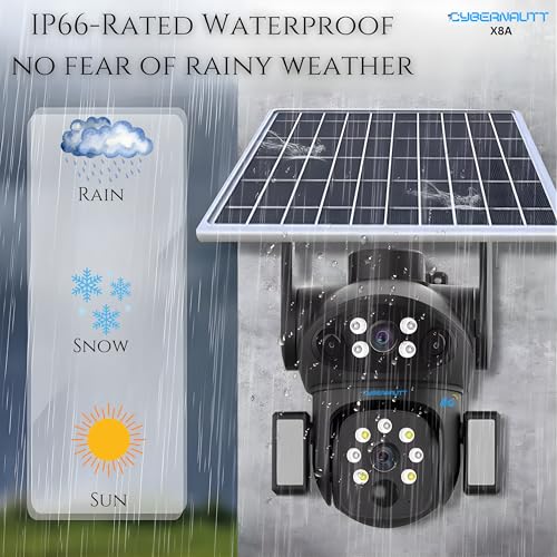 Image of XUGA Cybernautt X8A 4G LTE DUAL Solar Security Camera, No WiFi Needed, Dual Lens 8MP Outdoor Wireless, AI Humanoid Detection, Full Color Night Vision, Two-Way Talk, 8000mAh Battery, 8W Solar, TF 128GB