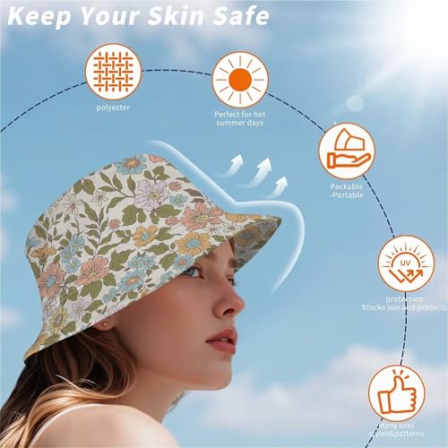 Sombrero tipo bucket floral para hombre y mujer miniatura 6