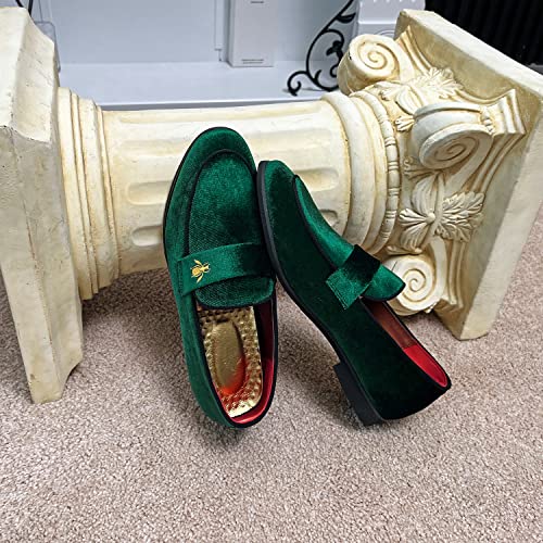 Image of FLQL Men's Luxury Penny Loafer Slip-On Velvet Shoes Party Dancing Shoes Suede Wedding Shoes Plus Size 7-13