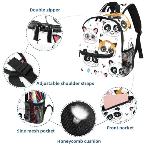 Sac à dos chat et panda léger pour éviter le mal de dos enfant - 3