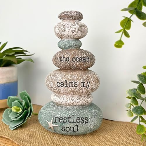 The Ocean Stacking Pebbles Seashore Decoration - Nautical Ornamen...