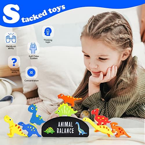 Wooden Puzzles Dinosaur Kids Toys for 3-9 Year Old Boys Girls, 15 Pcs Dinosaur Balance Building Toys, Easter Gifts for Kids, Gifts for Christmas, Birthday for Kids Educational Toys 3-9 Year Old Boy 2 51OT9cgSyNL. AC