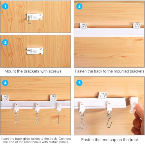 Image of HASTHIP Ceiling Curtain Track Rail with Installation Kit for Divider Use