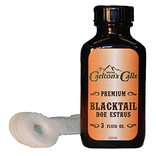 Hunters Specialties Natural Blacktail Doe Estrus, Deer Buck Lure Scent Attractant for Hunting - 3 OZ Bottle with Four Spike Wicks