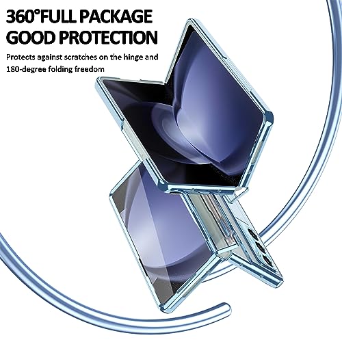 Coque Galaxy Z Fold 5 transparente avec support bleu pour le bureau - 6