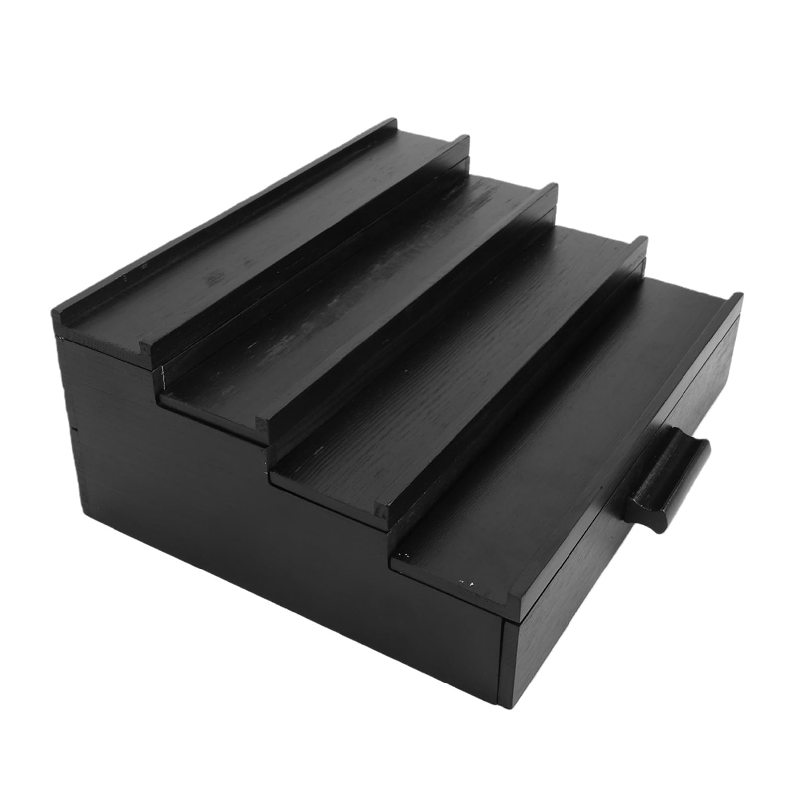 YUYTE Stojak na Perfumy z Drewna Sosnowego, 4-poziomowy Organizer na Perfumy z szufladą i Ukrytym Schowkiem, Szafka Nocna dla Mężczyzn, Czarna (Styl 3 (4 warstwy) 12,6 x 11,5 x 5, cala)