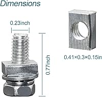 Vista 2 de Kit de 12 piezas de pernos y tuercas, pernos y tuercas de batería de motocicleta, perno y tuerca de batería de motocicleta M6x16MM, pernos y tuercas