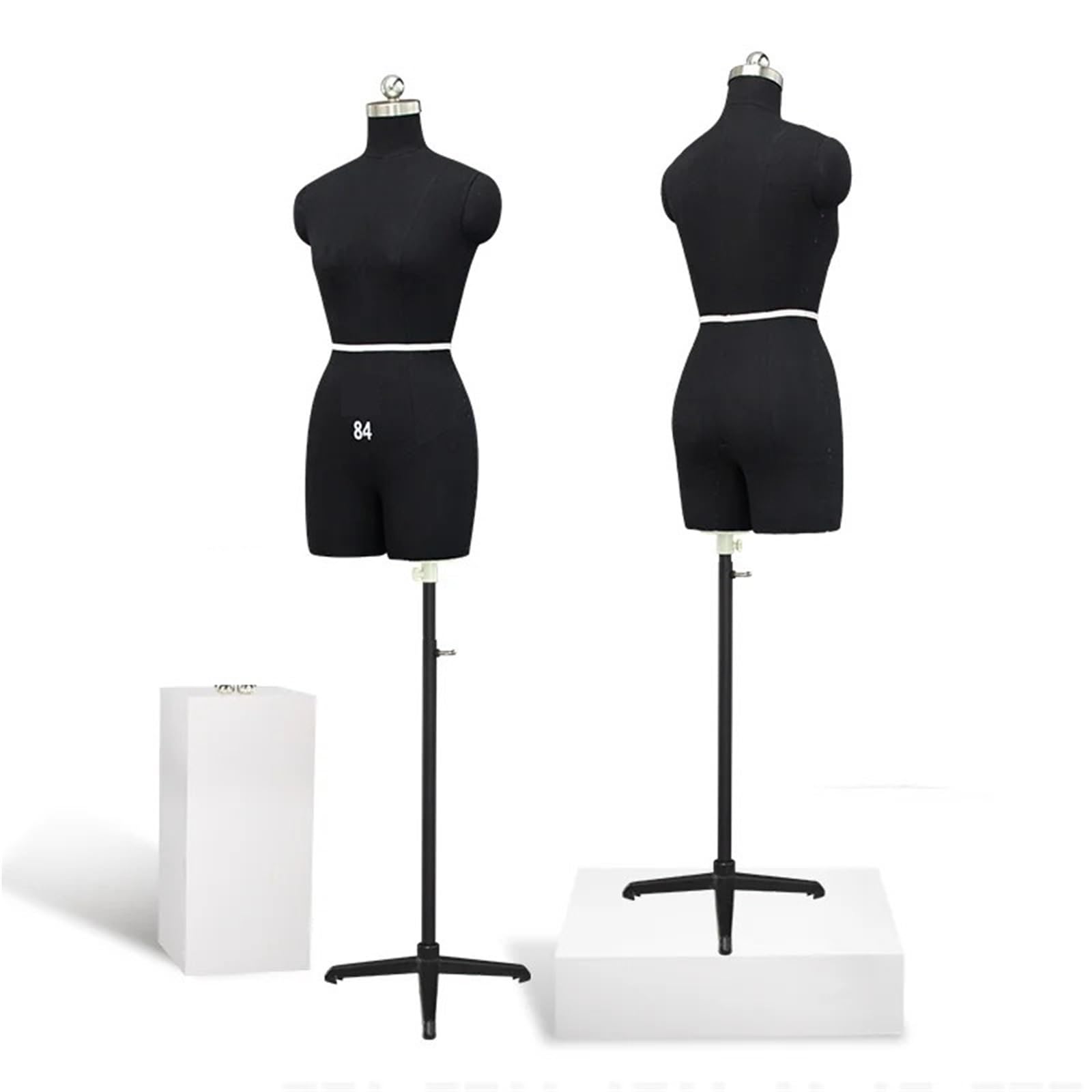 Manichino da Sarto Manichini da donna morbidi sartoria, manichini a mezzo busto in schiuma, professionali in con tipo di spillo(White)